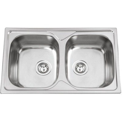 kuchyňský dřez-OKIO 800 DUO V 0,6MM MATNÝ Sinks - Nerez - matný