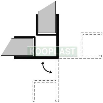 Roh / oboustranný,flexibilní / - 90° až 270° v:150 mm - nerez broušený
