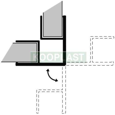Roh /oboustranný,flexibilní/ - 90° až 270° v:100 mm - nerez broušený