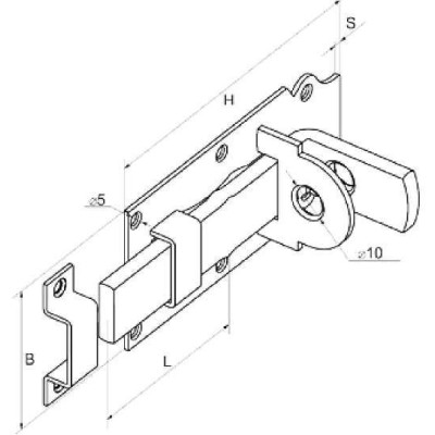 Dveřní zástrčka pozink 100x49mm