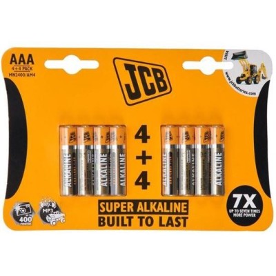JCB SUPER alkalická baterie LR03, blistr 8 ks